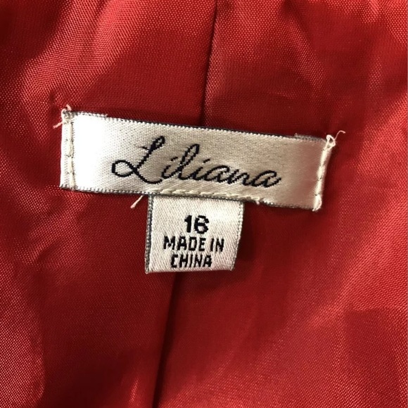 Lilianna Ruffled Neck Jacket Red Belted 3/4 Sleeve - Picture 8 of 9